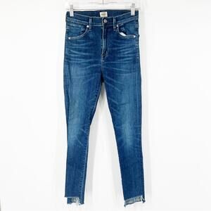Citizens of Humanity COH Carlie High Rise Skinny Jeans Step Hem Raw Hem